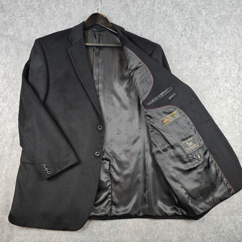 Pronto Moda Italia Men Black Lambswool Cashmere Blazer Charles 2B Sport Coat 50R